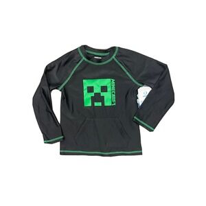 Minecraft Black and Green UPF 50+ Sun Shirt Boys Size 4T